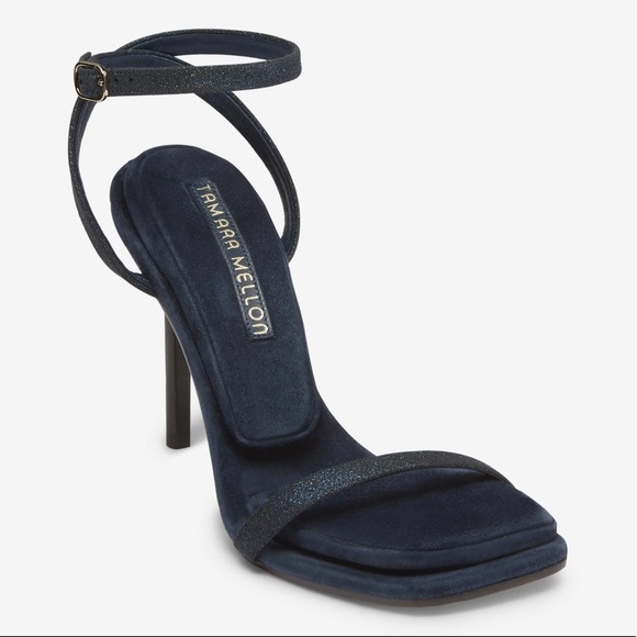 Tamara Mellon Shoes - Tamara Mellon Solitude Glitter Suede Midnight Pillow Top